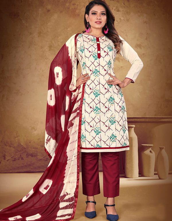 White Khadi Cotton Pant Salwar Suit