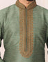 Green Kurta Polysilk Chudidar Closure View