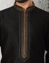 Black Kurta Jacquard Chudidar Closure View