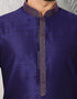 Blue Kurta Jacquard Chudidar Closure View