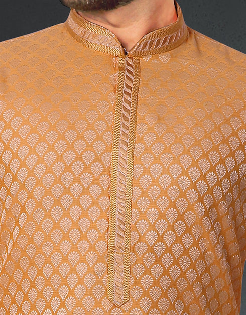 Yellow Kurta Banarasi Chudidar Closure View