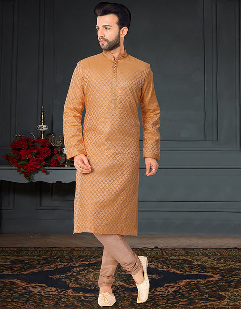 Yellow Kurta Banarasi Chudidar