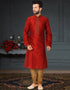 Red Kurta Jacquard Chudidar