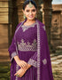 Purple Fox Georgette Sharara Salwar Suits Closure View