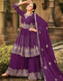 Purple Fox Georgette Sharara Salwar Suits