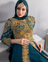 Teal Real Georgette Anarkali Salwar Suit Closure View