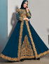 Teal Real Georgette Anarkali Salwar Suit