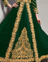 Green Real Georgette Anarkali Salwar Suit Closure View