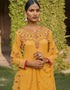 Yellow Georgette Palazzo Salwar Suits Closure View