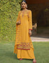 Yellow Georgette Palazzo Salwar Suits