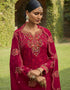 Pink Georgette Palazzo Salwar Suits Closure View