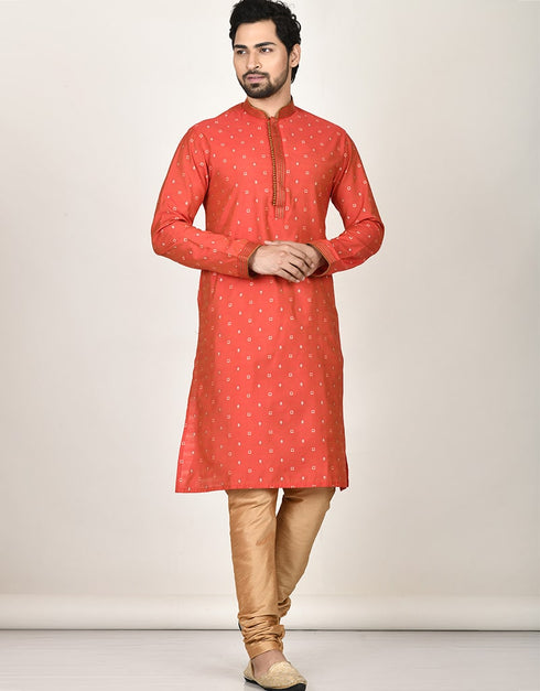 Rust Kurta Fantom Print Payjama