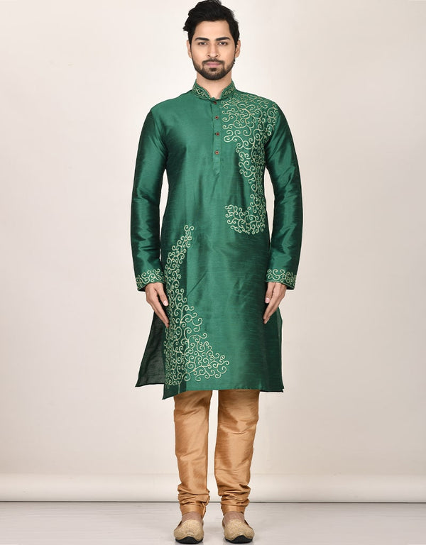 Rama Green Kurta Dhupion Silk Payjama