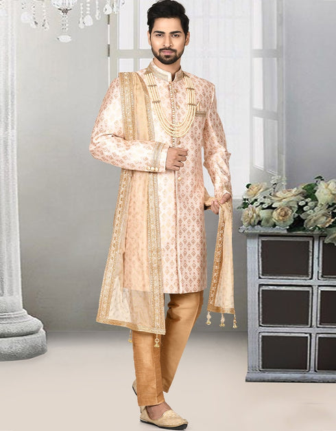 Rose Pink Kurta Jacquard Churidar