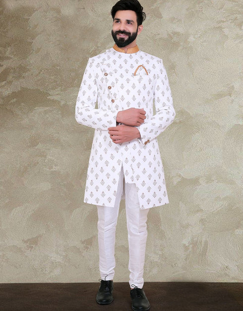 White Kurta Terry-Rayon Pant