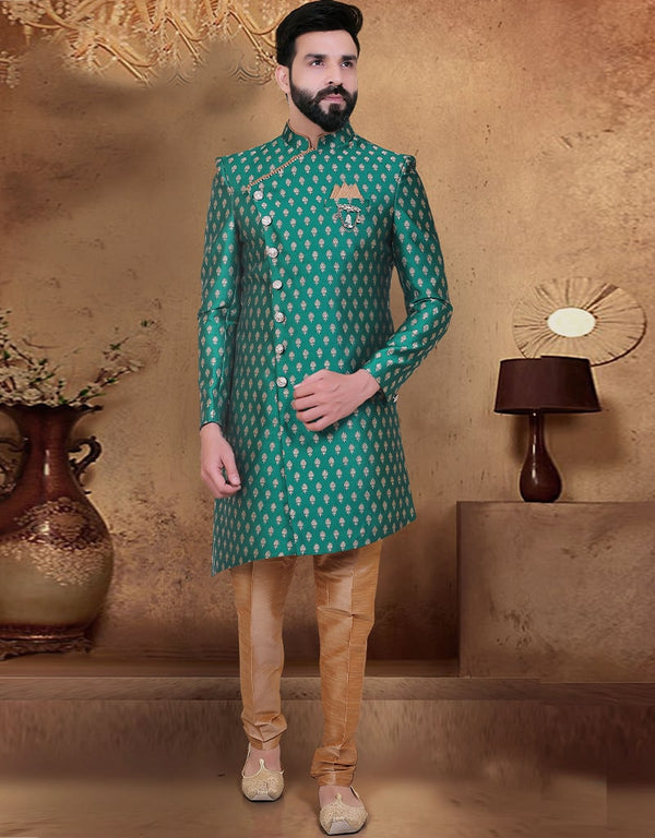 Green Kurta Brocade Pant