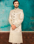 Beige Kurta Brocade Chudidar Closure View
