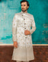 White Kurta Brocade Chudidar Closure View