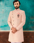 Pink Kurta Lucknowi-Jacquard Chudidar Closure View