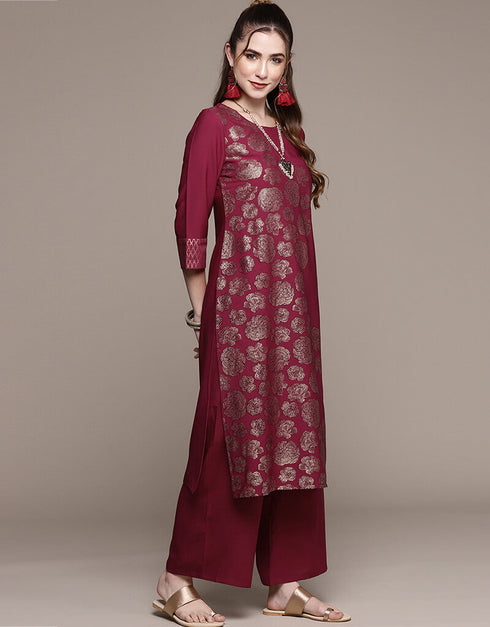 Pink Crepe Palazzo Straight Closure View