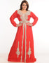 Modest Red Georgette Hand Embroidery Party Wear Kaftan
