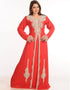 Modest Red Georgette Hand Embroidery Party Wear Kaftan