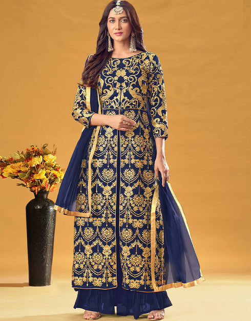 Blue Georgette Pant Suit