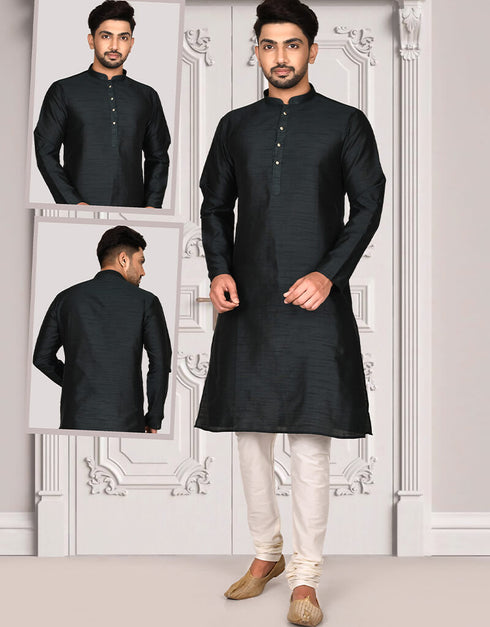 Black Kurta Cotton Churidar