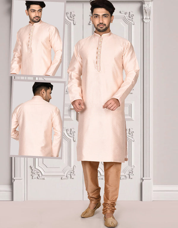 Light Pink Kurta Brocade Churidar