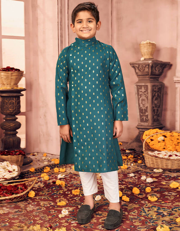 Teal Kurta Pajama Pure Cotton
