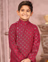 Maroon Kurta Pajama Pure Cotton Closure View