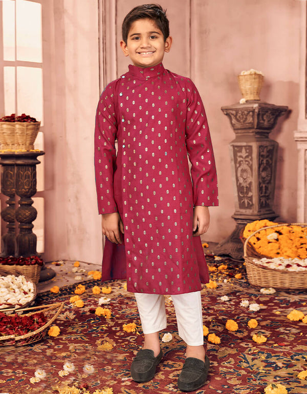 Maroon Kurta Pajama Pure Cotton