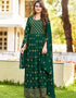 Green Heavy 14 Kg Rayon Anarkali Suit
