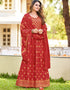 Red Heavy 14 Kg Rayon Anarkali Suit