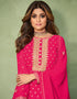 Rani Pink Real Georgette Anarkali Suit Closure View