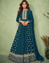 Teal Real Georgette Anarkali Suit