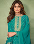 Sky Blue Real Georgette Anarkali Suit Closure View