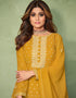 Yellow Real Georgette Anarkali Suit Closure View