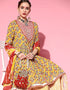 Yellow Pure Cotton Sharara Suit Closure View