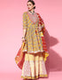 Yellow Pure Cotton Sharara Suit
