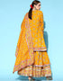 Mustard Cotton Blend Sharara Suit Back View