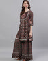 Brown Pure Cotton Sharara Suit Closure View
