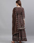 Brown Pure Cotton Sharara Suit Back View