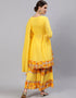 Yellow Pure Cotton Sharara Suit Back View