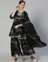 Black Cotton Blend Sharara Suit