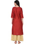 Red Poly Silk Palazzo Suit Closure View