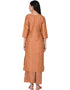 Orange Poly Silk Palazzo Suit Closure View