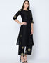 Black Poly Silk Palazzo Suit Closure View