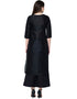 Black Poly Silk Palazzo Suit Closure View
