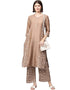 Brown Poly Silk Palazzo Suit